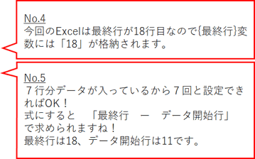 No.4 _最終行の取得、No.5_ループ設定