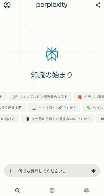 perplexity＿スマホの画面
