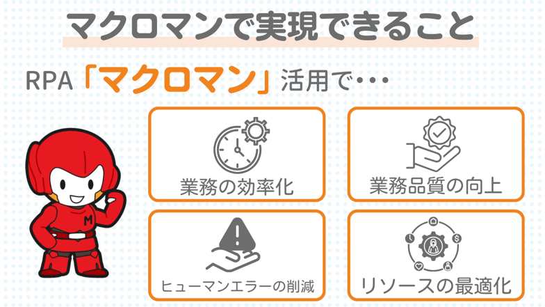マクロマン（RPA）で実現できること