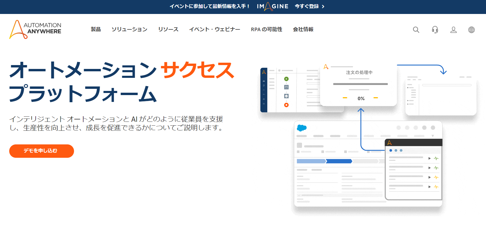 Automation Anywhereサービスページ画像